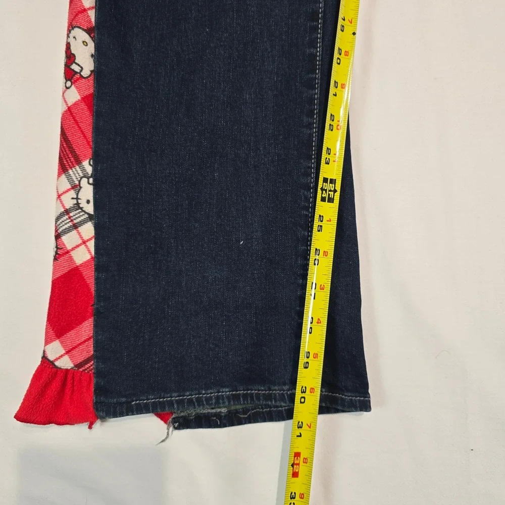 True Religion Rocco Custom Hello Kitty Flare Jeans Mens 32 Dark Wash Skinny Bell